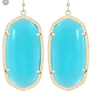 Kendra Scott Danielle Earrings - teal with gold